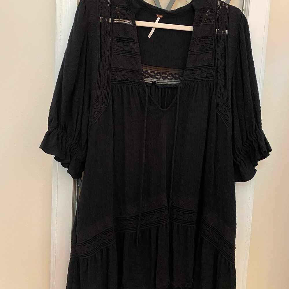 Free People Boho Black Women's Tunic Top